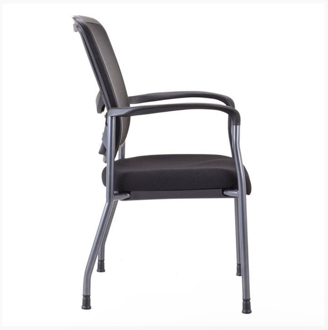 CoolMesh Series Stackable Guest Chair with Arms - Black - 7604TG