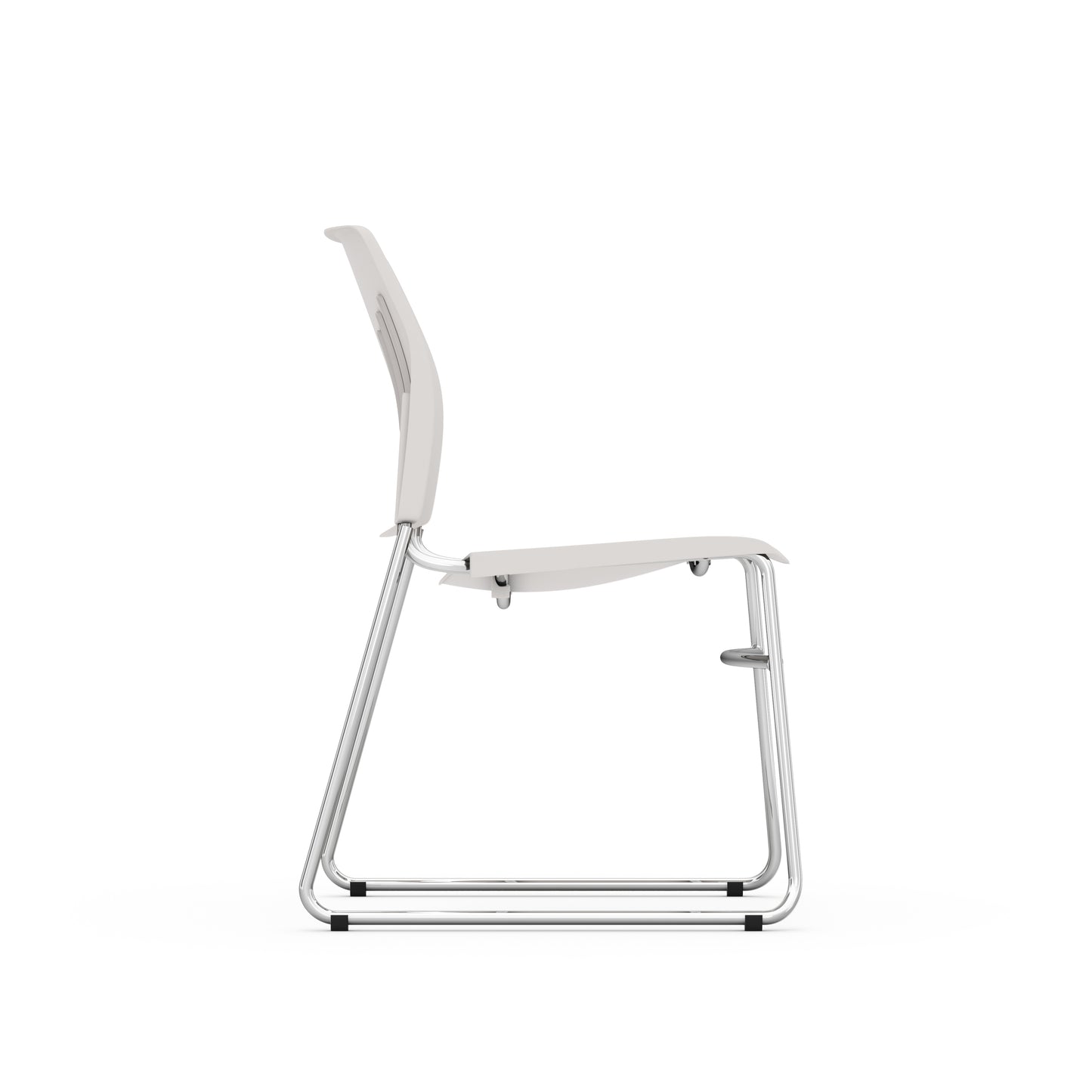 Agenda Plus Series Stacking Chair - Black, Blue, White & Gray Seat and Back with Sled Base - 3080