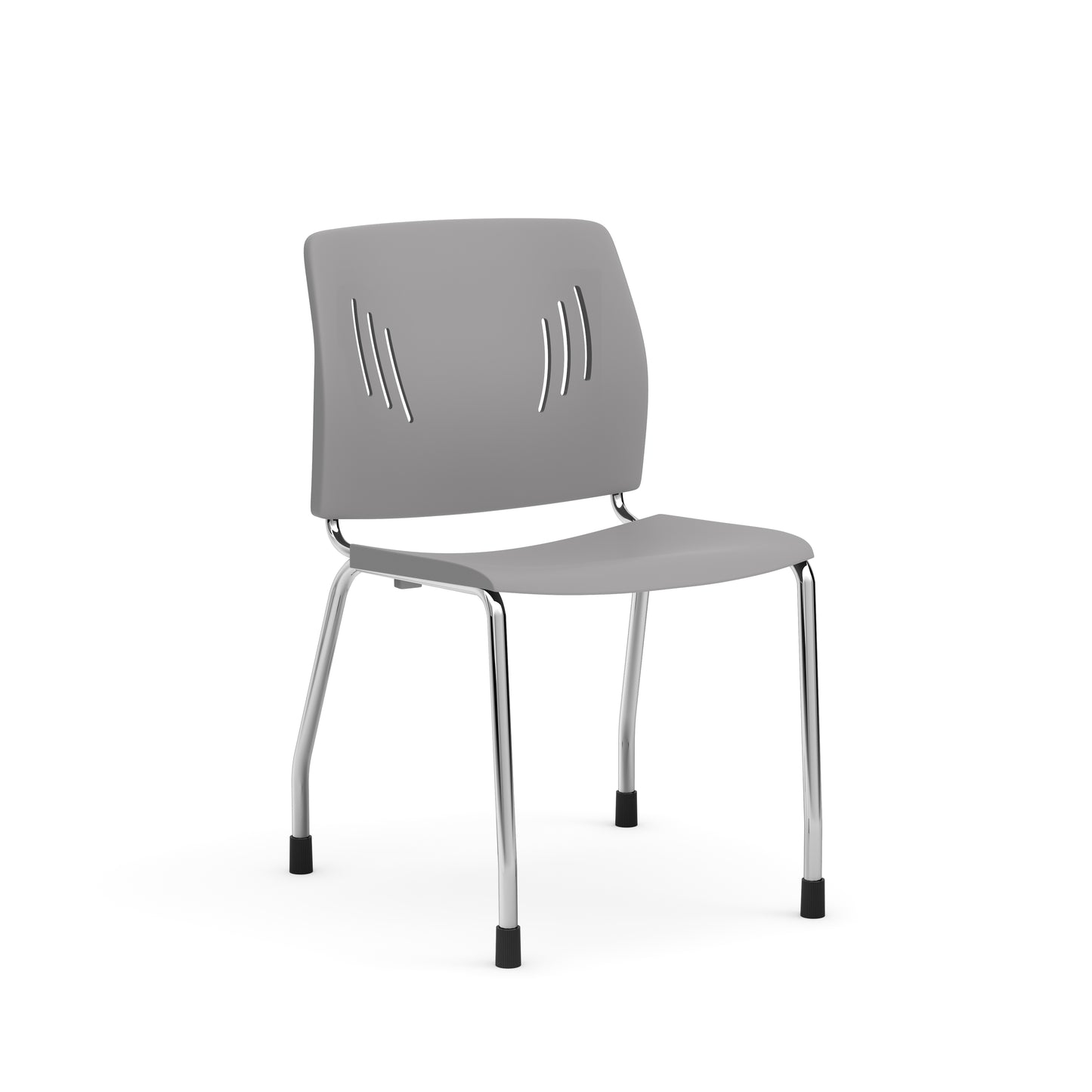 Agenda Plus Series 4 Leg Stacking Chair - Black & Gray Seat and Back with Chrome Frame - 3084G