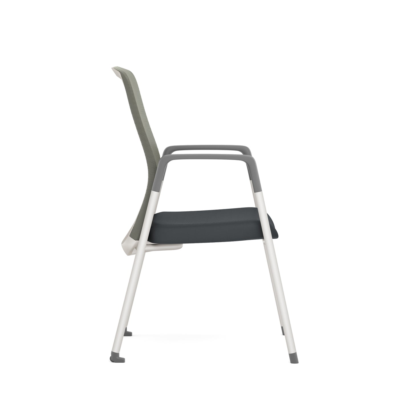 Fortis Series Mesh Back Guest Chair Charcoal Seat, White Frame and Gray - 5604