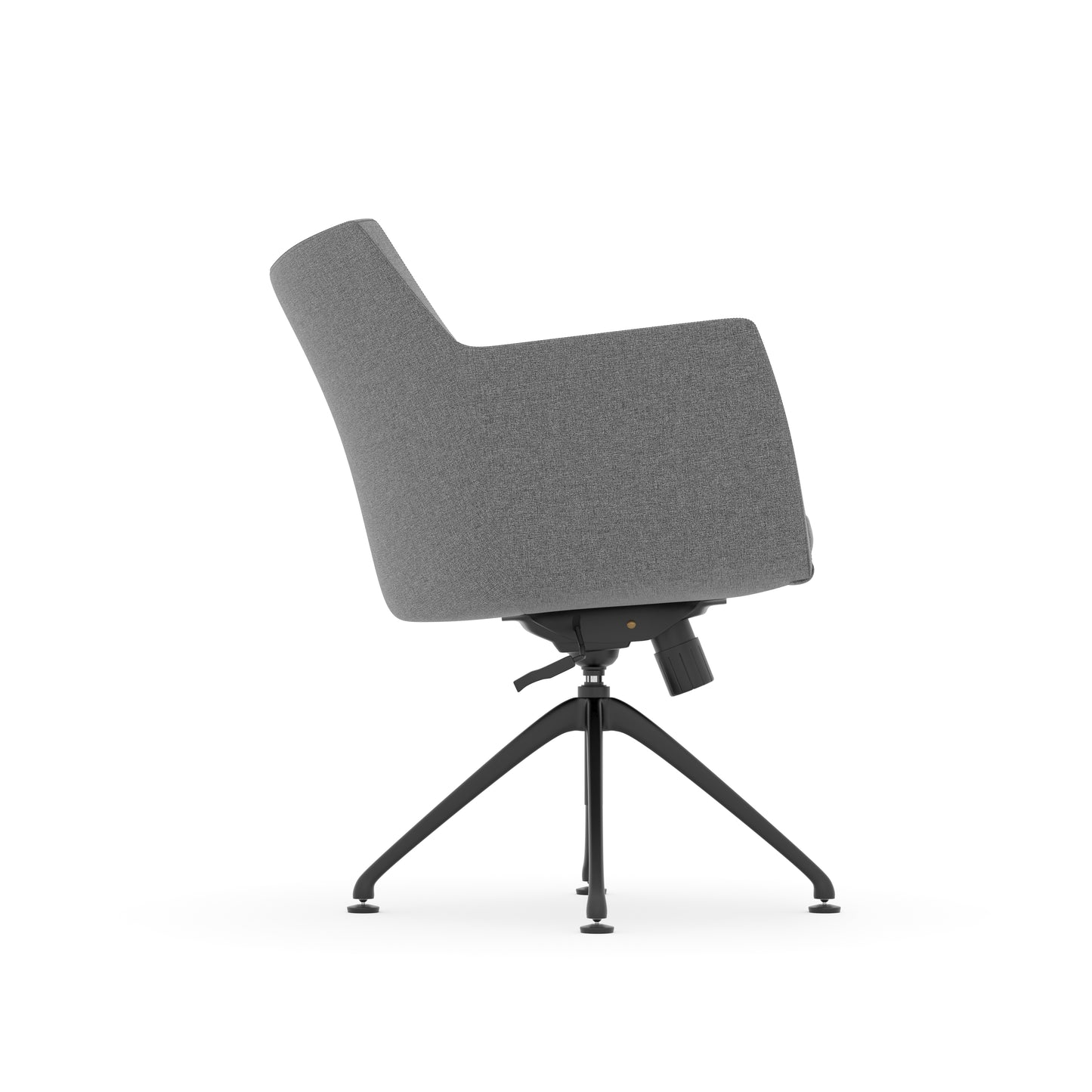 Konfurb Hady Series Medium Back - Gray Fabric with 4-Prong Black Aluminum Base - 77560/29181B