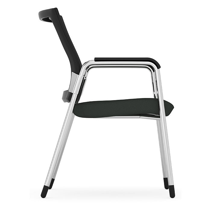 Propel Executive Guest Chair Black Mesh Back Charcoal Black Fabric with Chrome Frame - Black - 3703