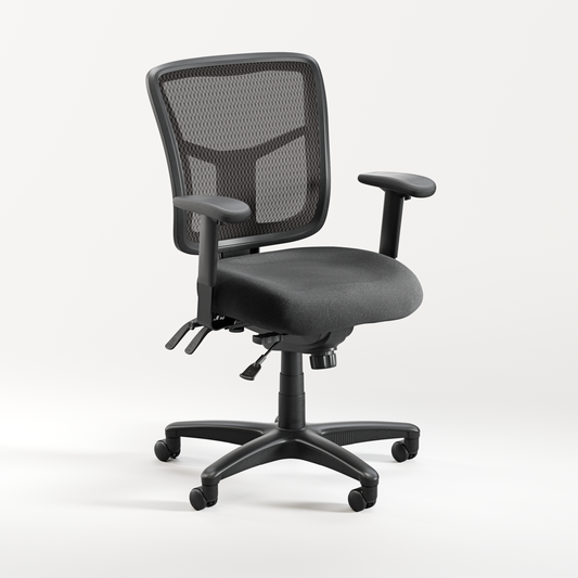 CoolMesh Medium Back Multi-Function Task with Adjustable Lumbar Support & Ratchet Back with Titanium Base - 7754S & 7700T