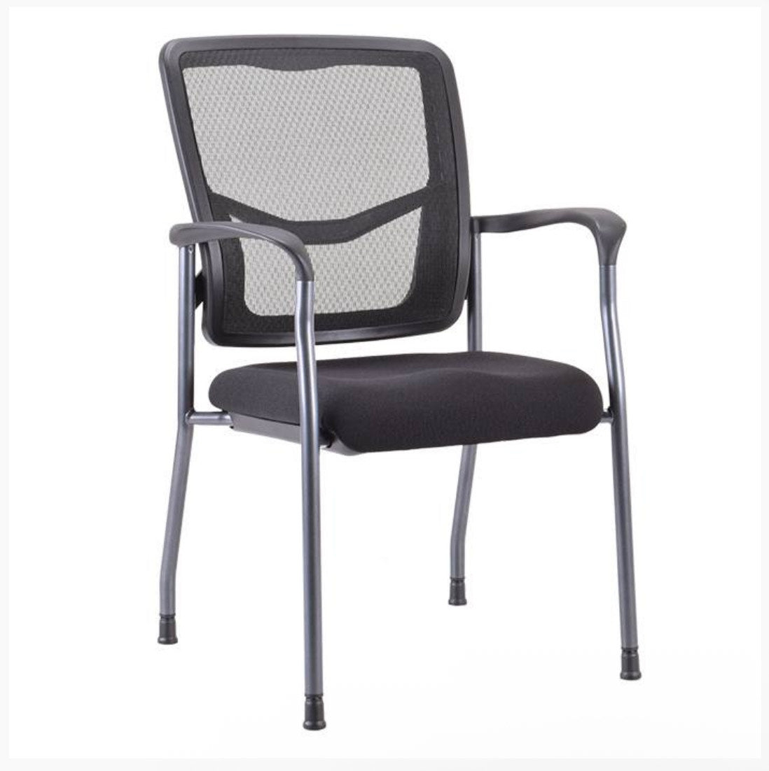CoolMesh Series Stackable Guest Chair with Arms - Black - 7604TG