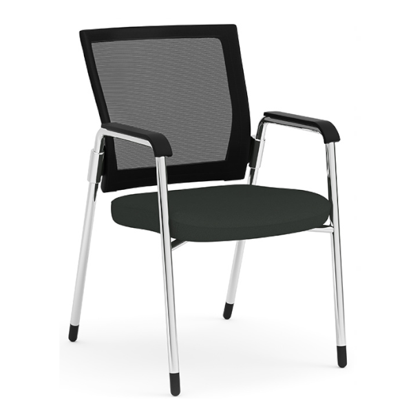 Propel Executive Guest Chair Black Mesh Back Charcoal Black Fabric with Chrome Frame - Black - 3703