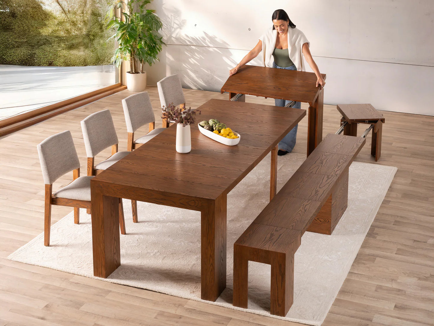 Transformer Table - Dining Set - The Host - Table, Bench & Chair Set