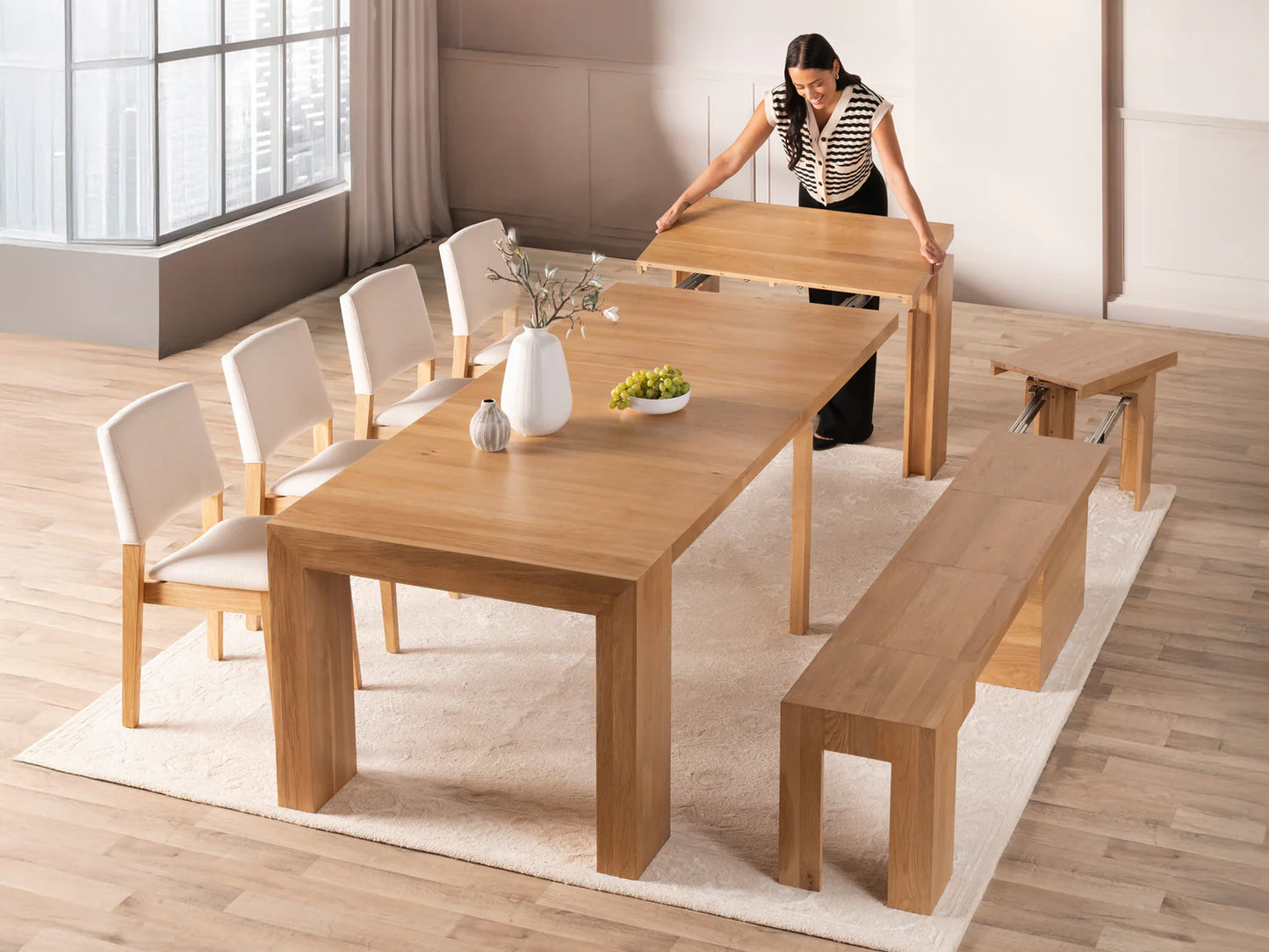 Transformer Table - Dining Set - The Host - Table, Bench & Chair Set