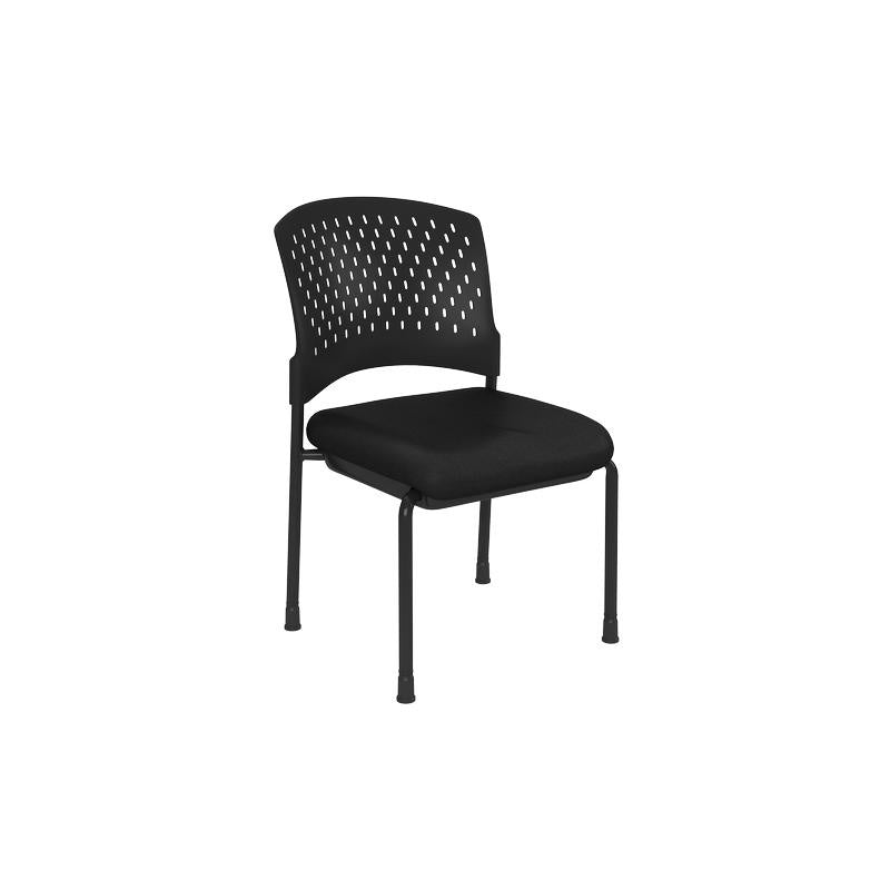 ARC Stacking Guest Chairs Black Fabric and Charcoal Frame Armless - 3220TG