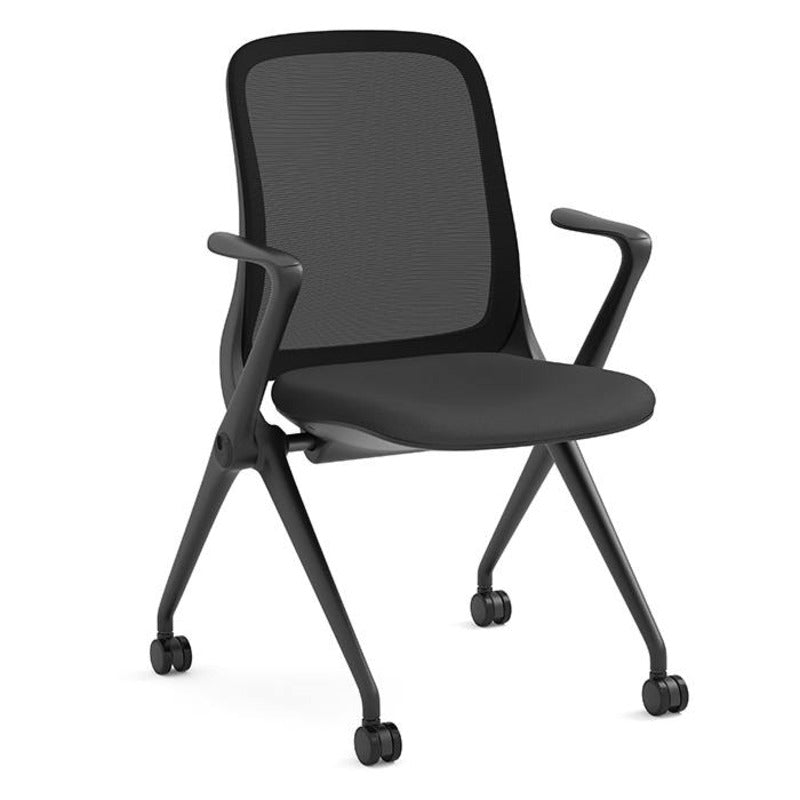 Era Nesting Flip Seat Guest Chair - Black Seat - Black Frame - 61394