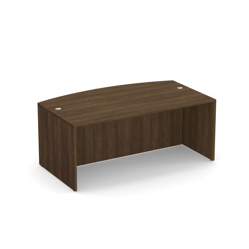 Classic Laminate Series - Bow Front Desk Shell - 66"W x 30/36"D - PL187