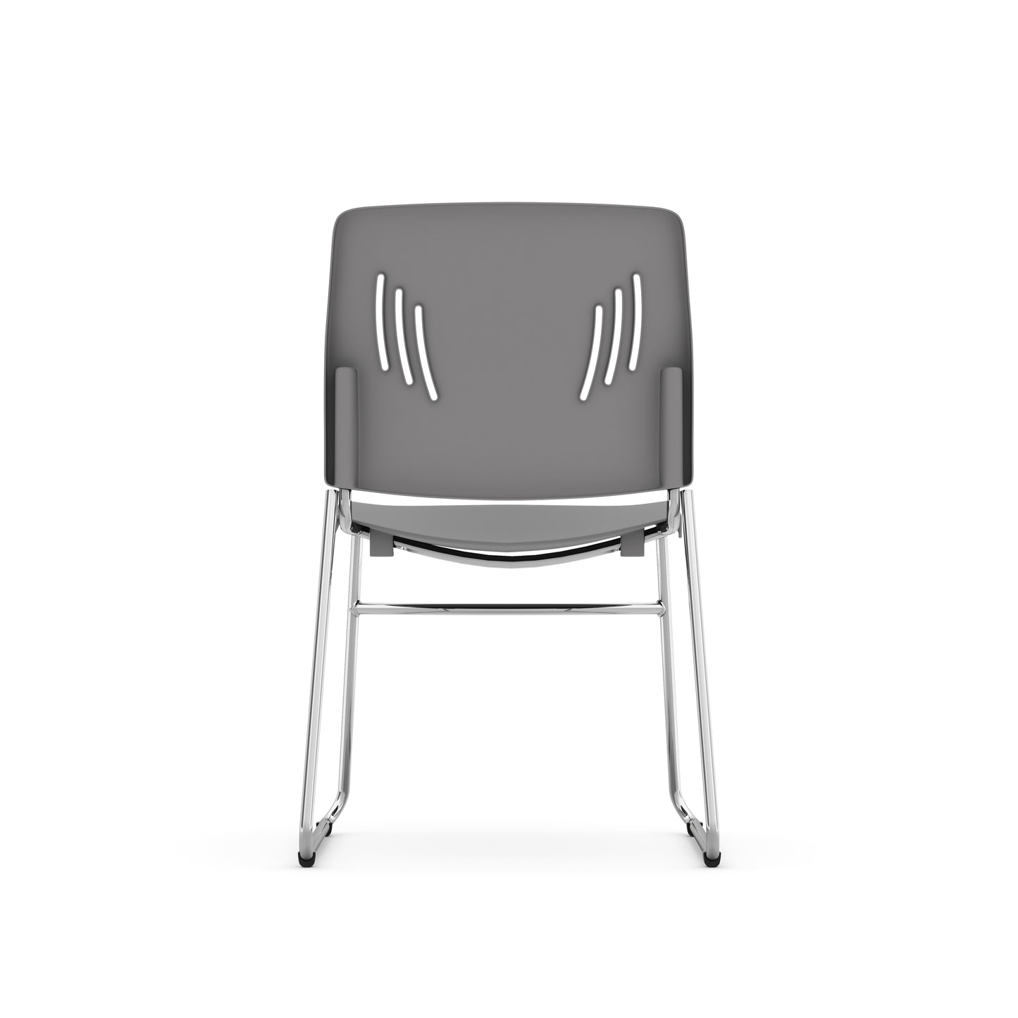 Agenda Plus Series Stacking Chair - Black, Blue, White & Gray Seat and Back with Sled Base - 3080