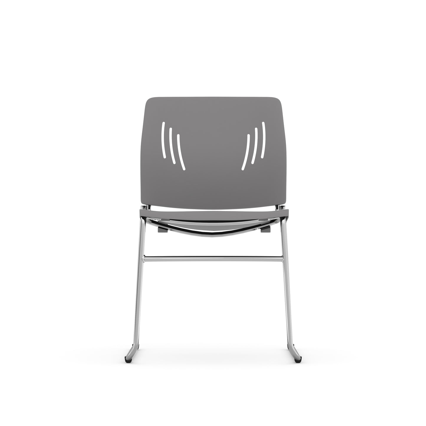 Agenda Plus Series Stacking Chair - Black, Blue, White & Gray Seat and Back with Sled Base - 3080
