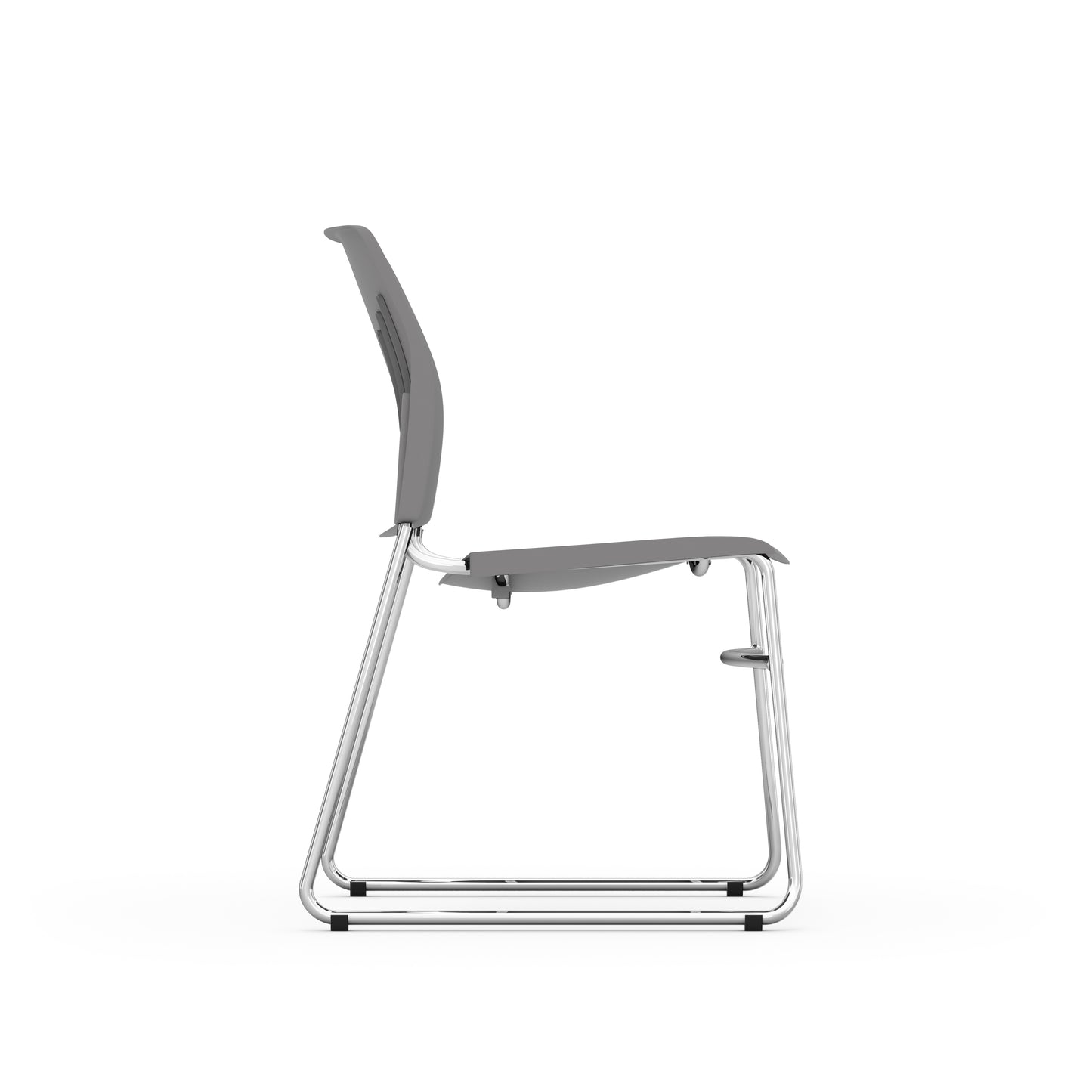 Agenda Plus Series Stacking Chair - Black, Blue, White & Gray Seat and Back with Sled Base - 3080