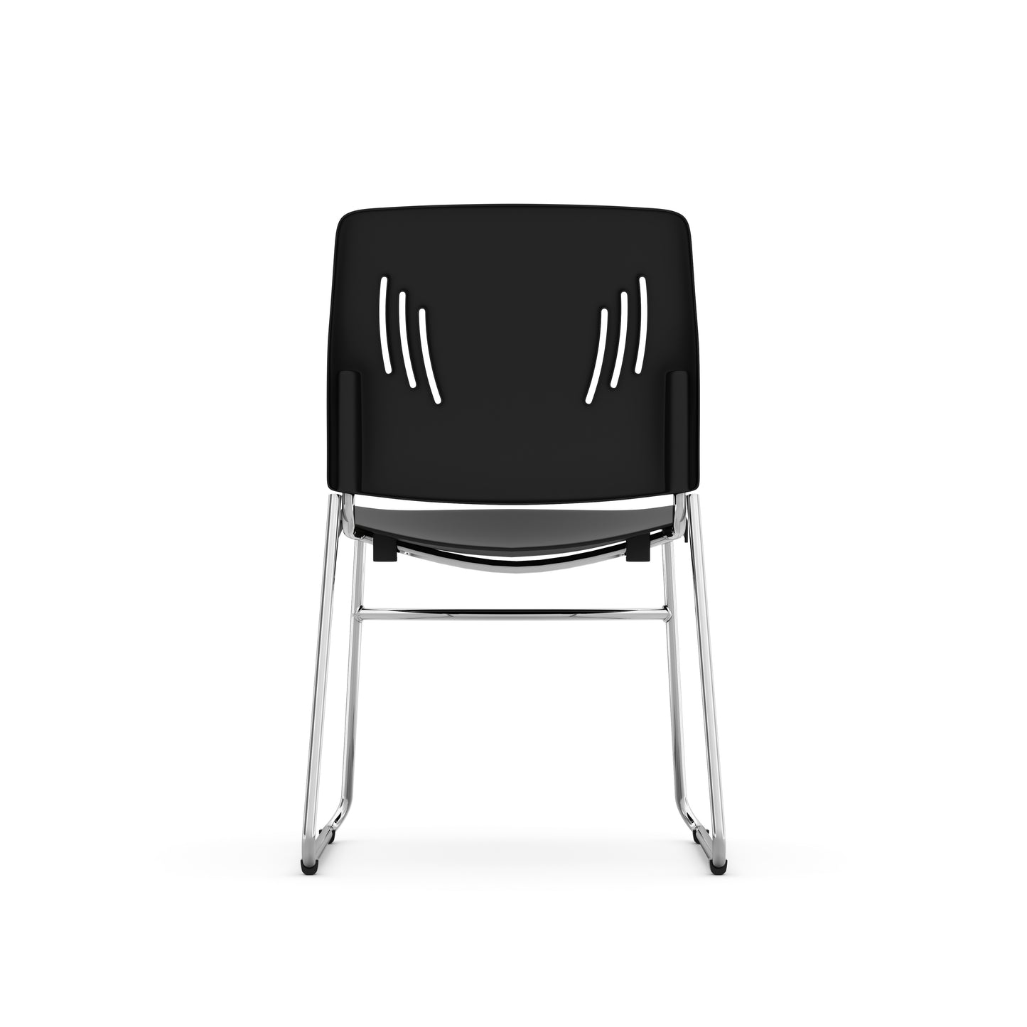 Agenda Plus Series Stacking Chair - Black, Blue, White & Gray Seat and Back with Sled Base - 3080