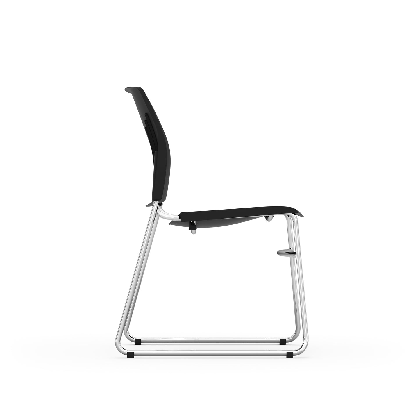 Agenda Plus Series Stacking Chair - Black, Blue, White & Gray Seat and Back with Sled Base - 3080