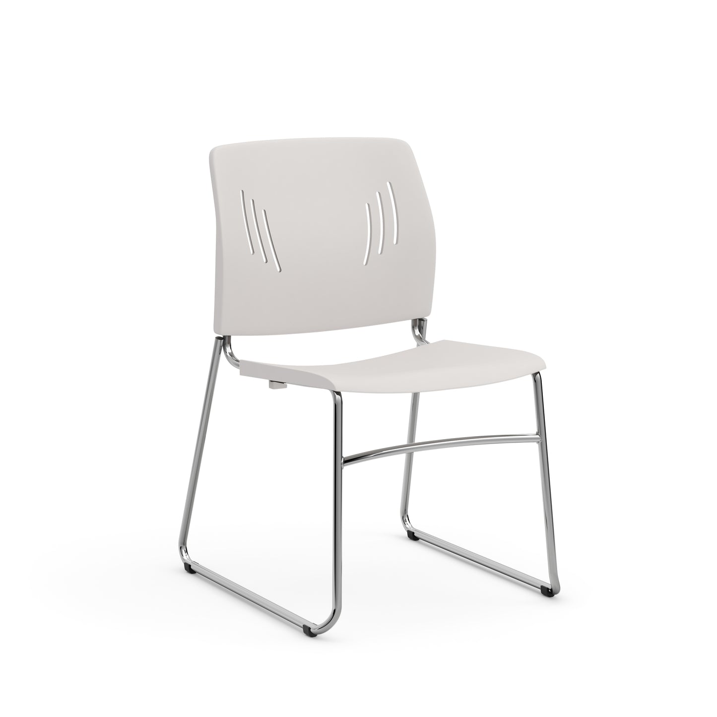Agenda Plus Series Stacking Chair - Black, Blue, White & Gray Seat and Back with Sled Base - 3080