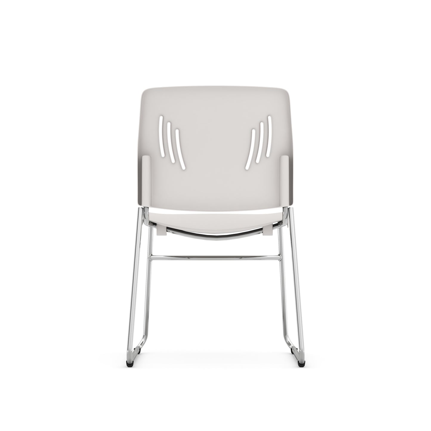 Agenda Plus Series Stacking Chair - Black, Blue, White & Gray Seat and Back with Sled Base - 3080