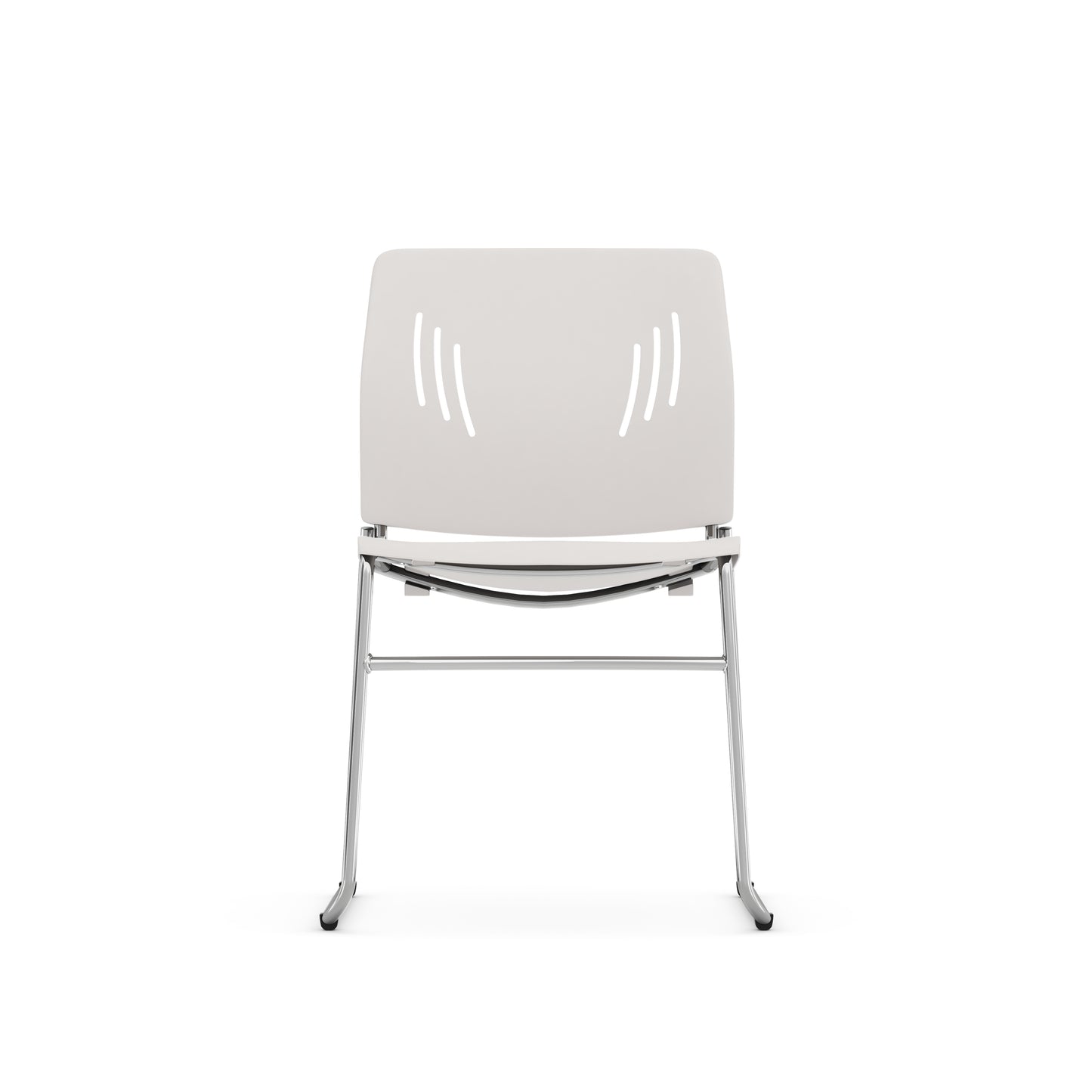 Agenda Plus Series Stacking Chair - Black, Blue, White & Gray Seat and Back with Sled Base - 3080