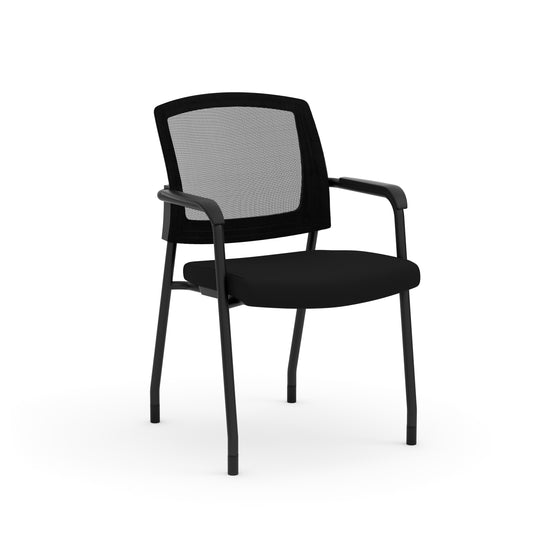 Baker Series Stackable Guest Chair with Arms - Black - 3128G