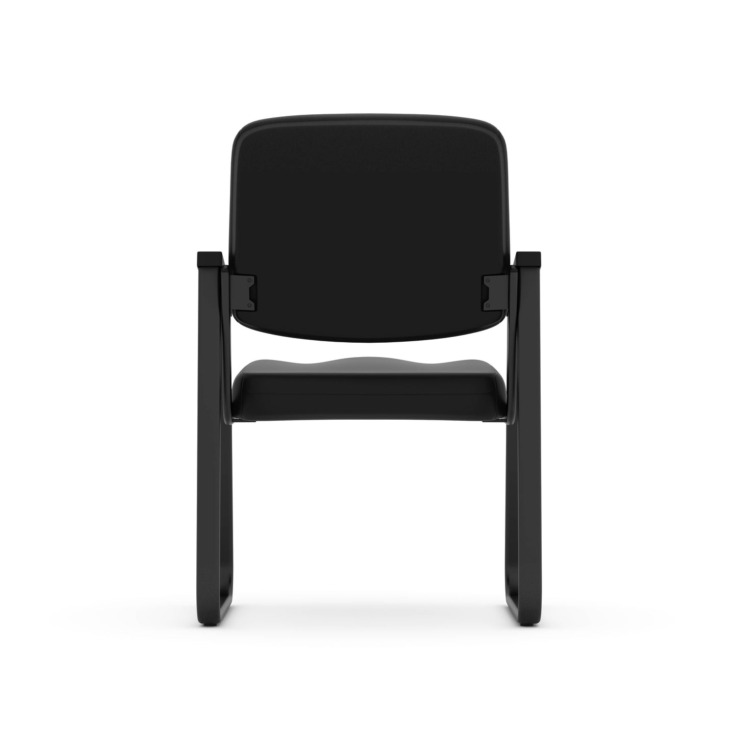 Ashton Series Guest Chair Sled Base - Black Vinyl - Antimicrobial - Black - 2748