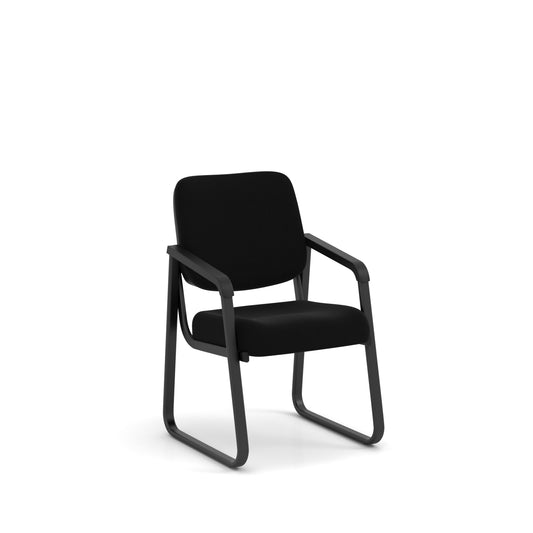 Ashton Series Guest Chair Sled Base - Black Fabric - Black - 2708