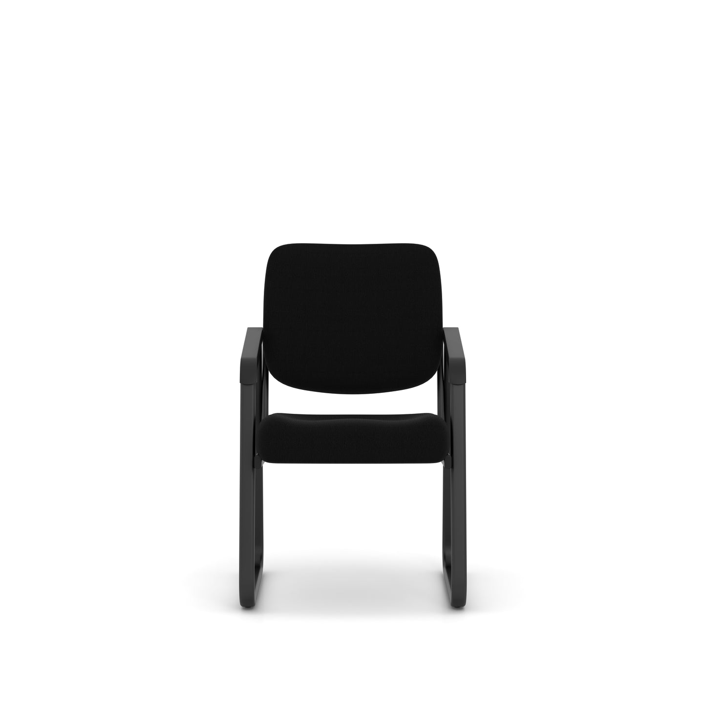 Ashton Series Guest Chair Sled Base - Black Fabric - Black - 2708