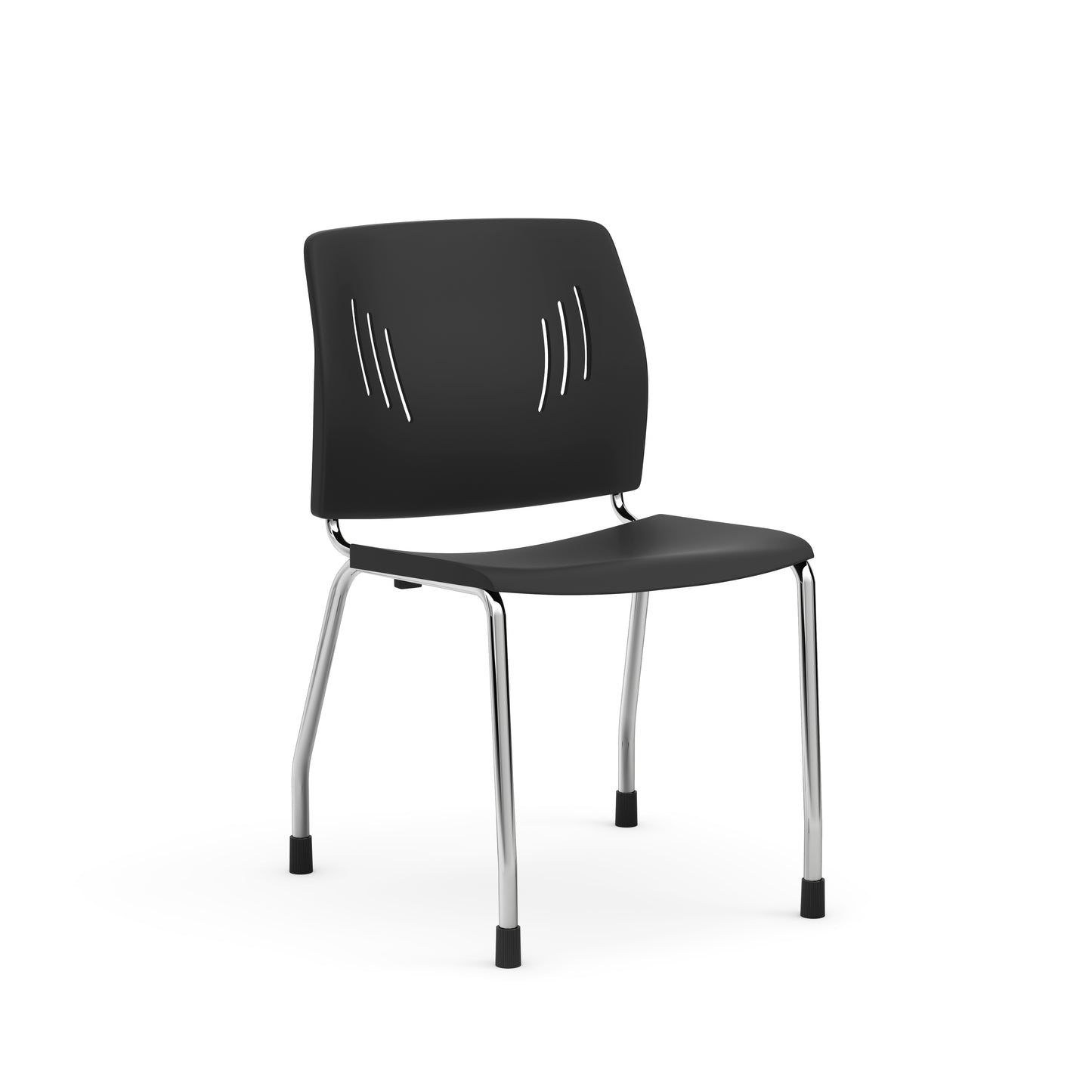 Agenda Plus Series 4 Leg Stacking Chair - Black, Blue & Gray Seat and Back with Chrome Frame - 3084G