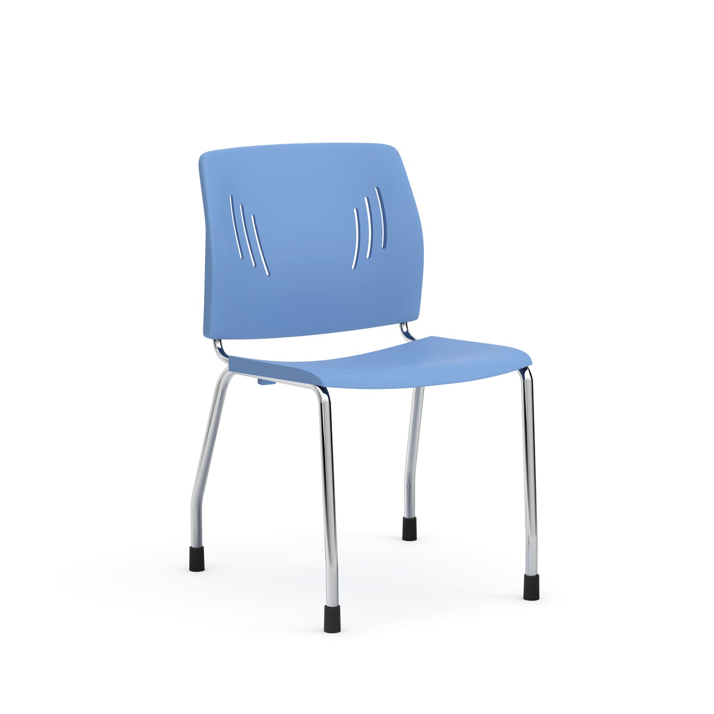 Agenda Plus Series 4 Leg Stacking Chair - Black, Blue & Gray Seat and Back with Chrome Frame - 3084G