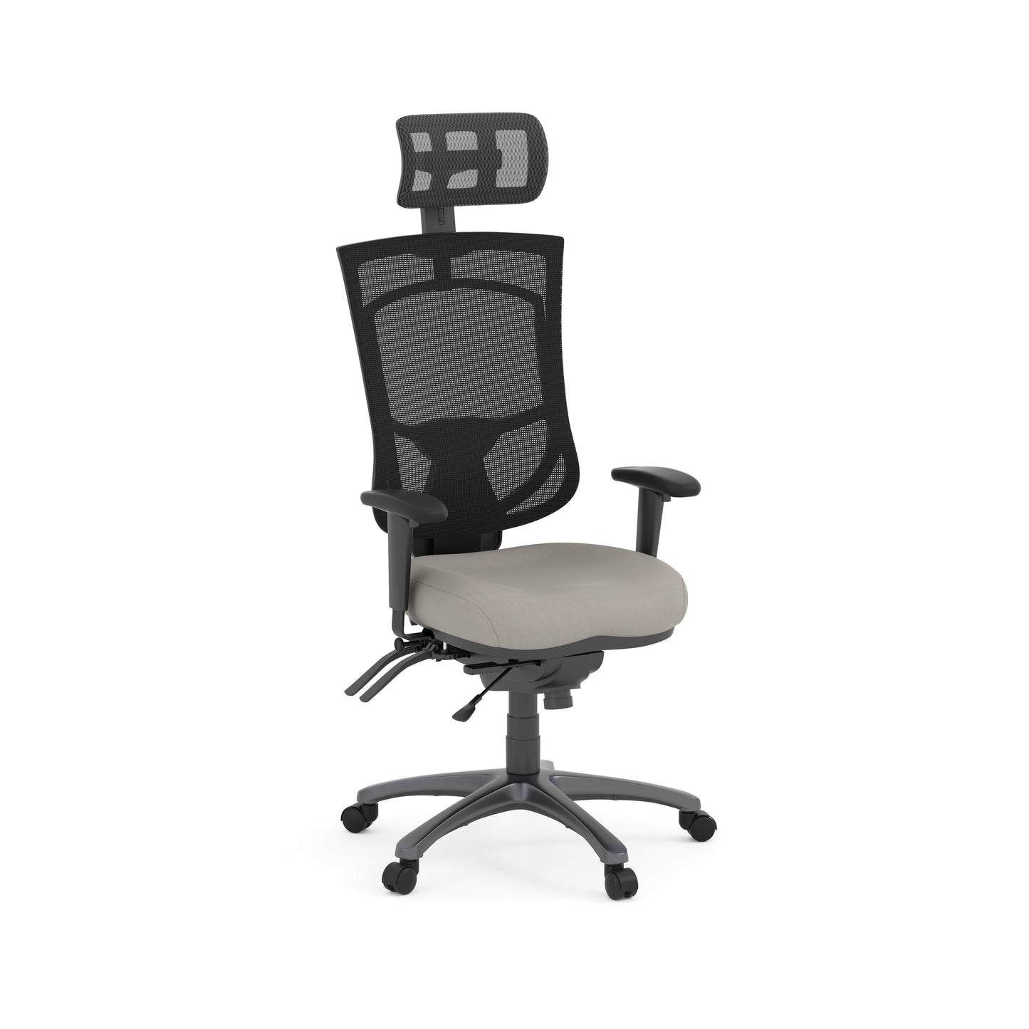 CoolMesh Pro High Back Multi-Function High Back with Adjustable Lumbar Support & Ratchet Back Height Adjustment including Titanium Base & Headrest - 8014S and 7700T