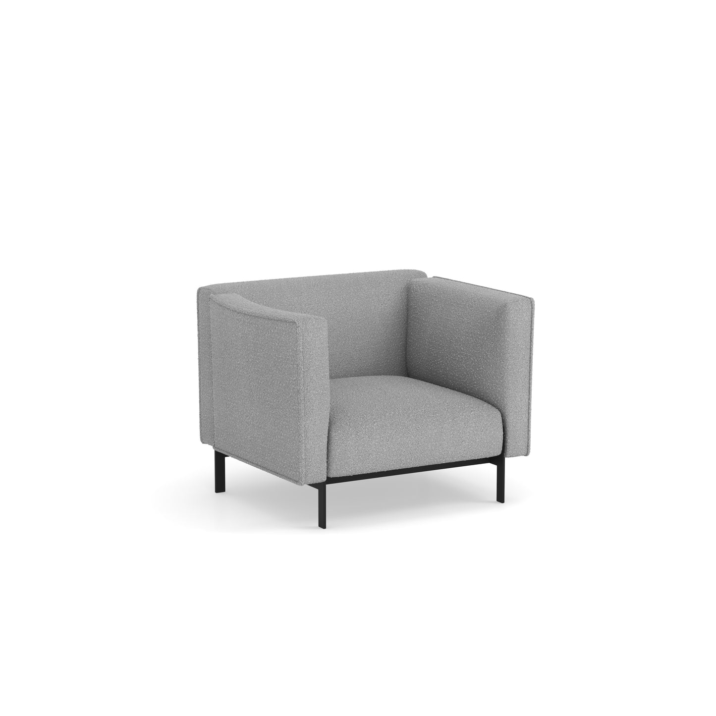 Arlo Bouclé Single Seat Club Chair with Black Legs - 67311