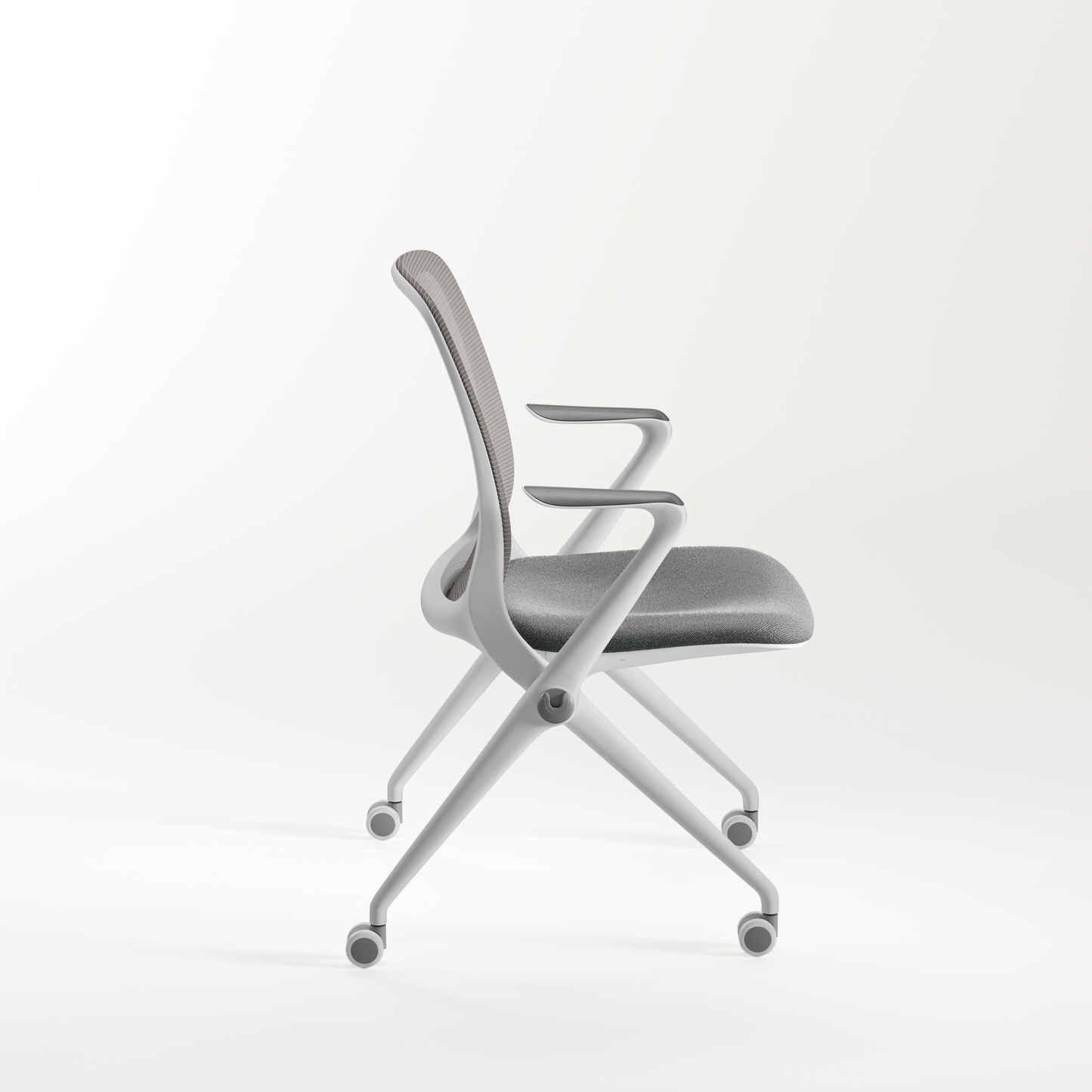 Era Nesting Flip Seat Guest Chair - Black or Gray - White or Black Frame - 61394