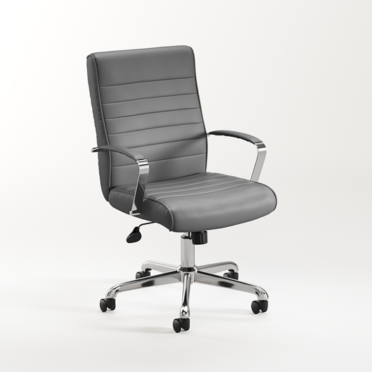 Stratus Medium Back with Arm Sleeves and Chrome Frame - Black or Gray - 6960