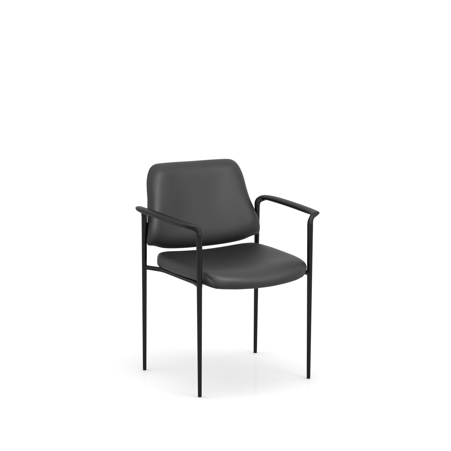 Reed Stacking Guest Chair with Arms - Black - 10220