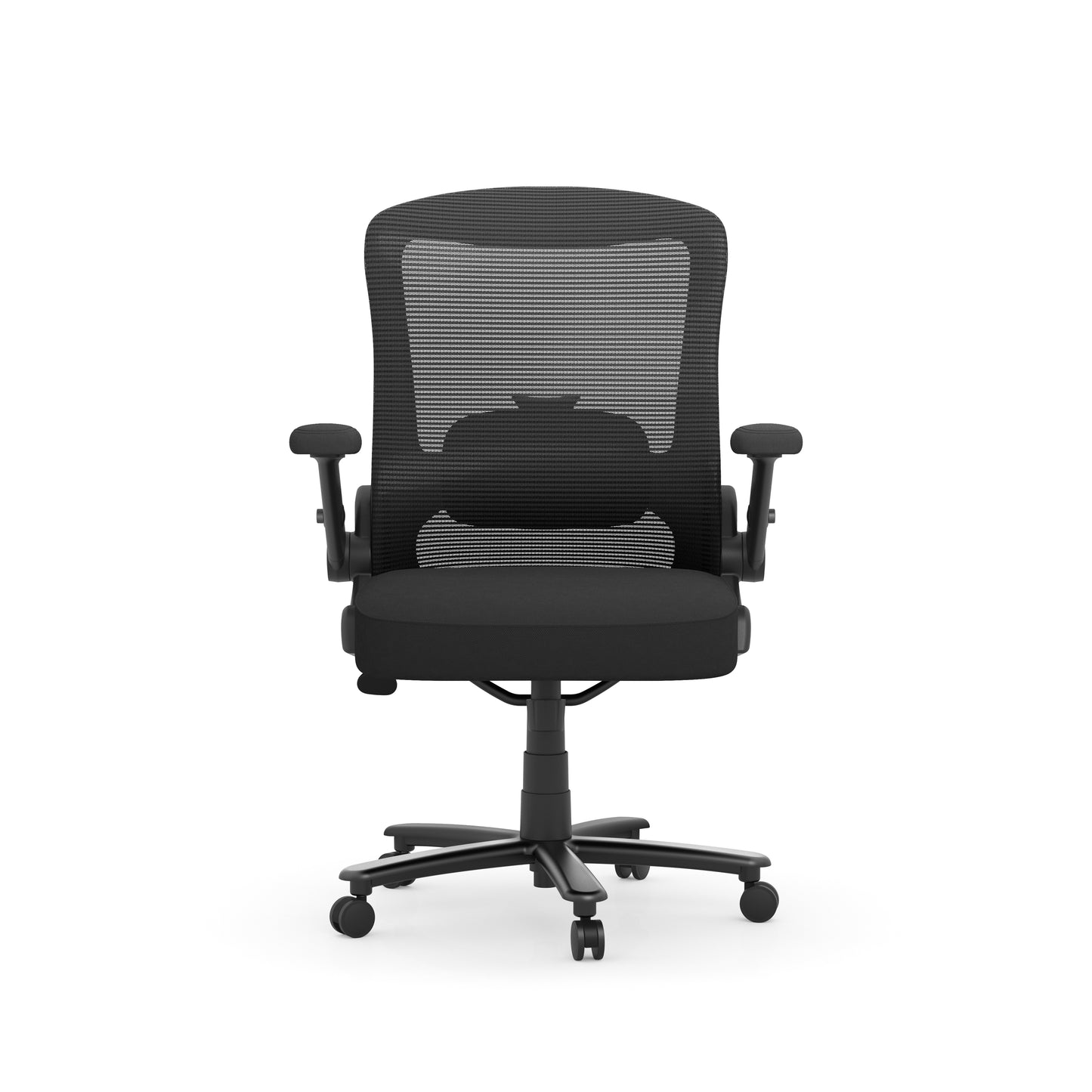 Titan Big & Tall High Mesh Back Swivel Tilter Chair with Height Adjustable Flip Arms Weight Capacity 400lbs - Black - 21010