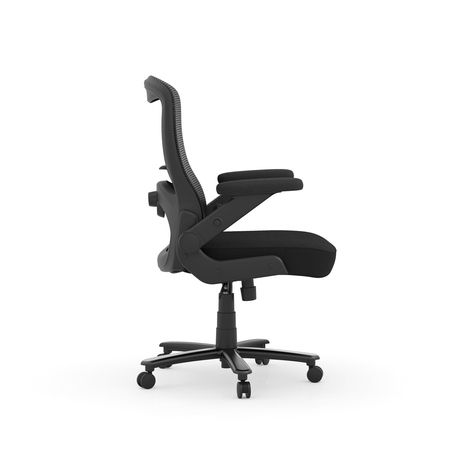 Titan Big & Tall High Mesh Back Swivel Tilter Chair with Height Adjustable Flip Arms Weight Capacity 400lbs - Black - 21010