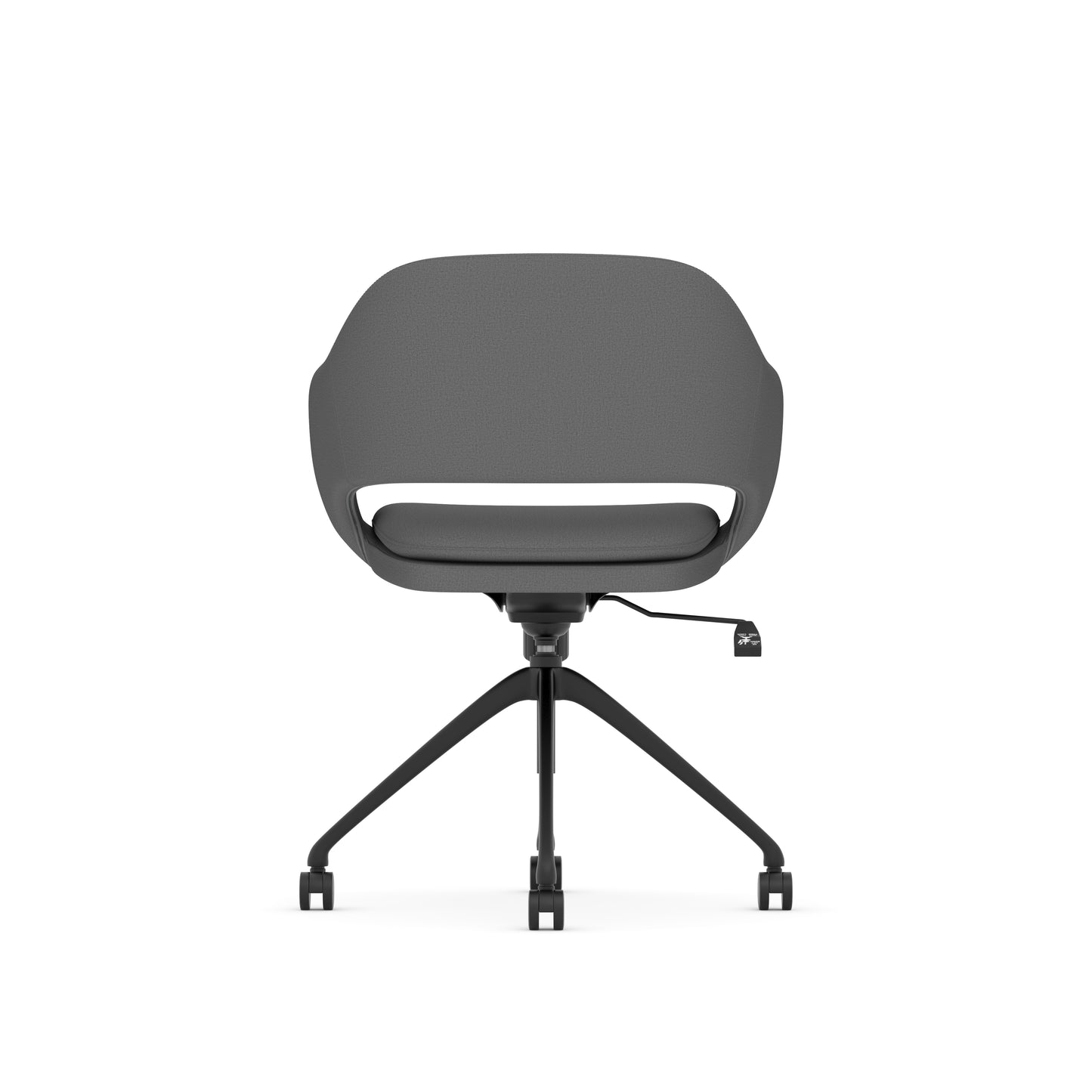 Konfurb Kona Guest Chair Gray Fabric with 4 Prong Swivel Black Base - 29110/29181