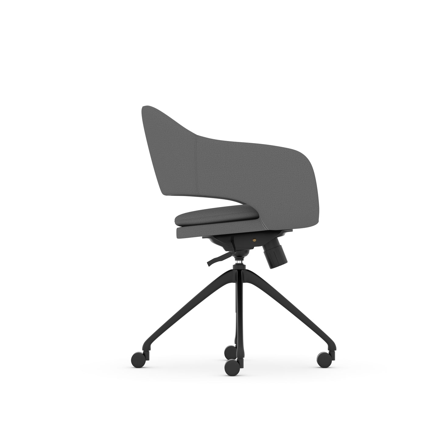 Konfurb Kona Guest Chair Gray Fabric with 4 Prong Swivel Black Base - 29110/29181