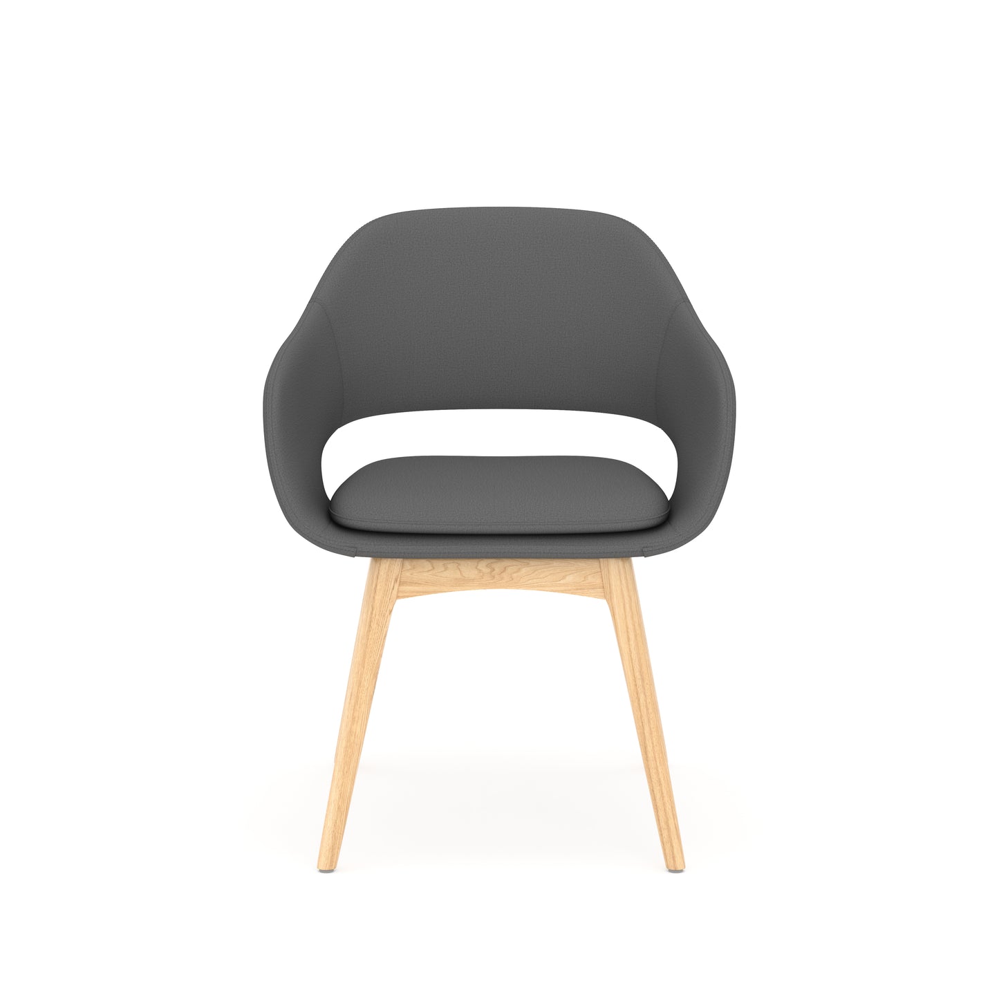 Konfurb Kona Guest Chair Gray Fabric with Wood Base - 29110/77088