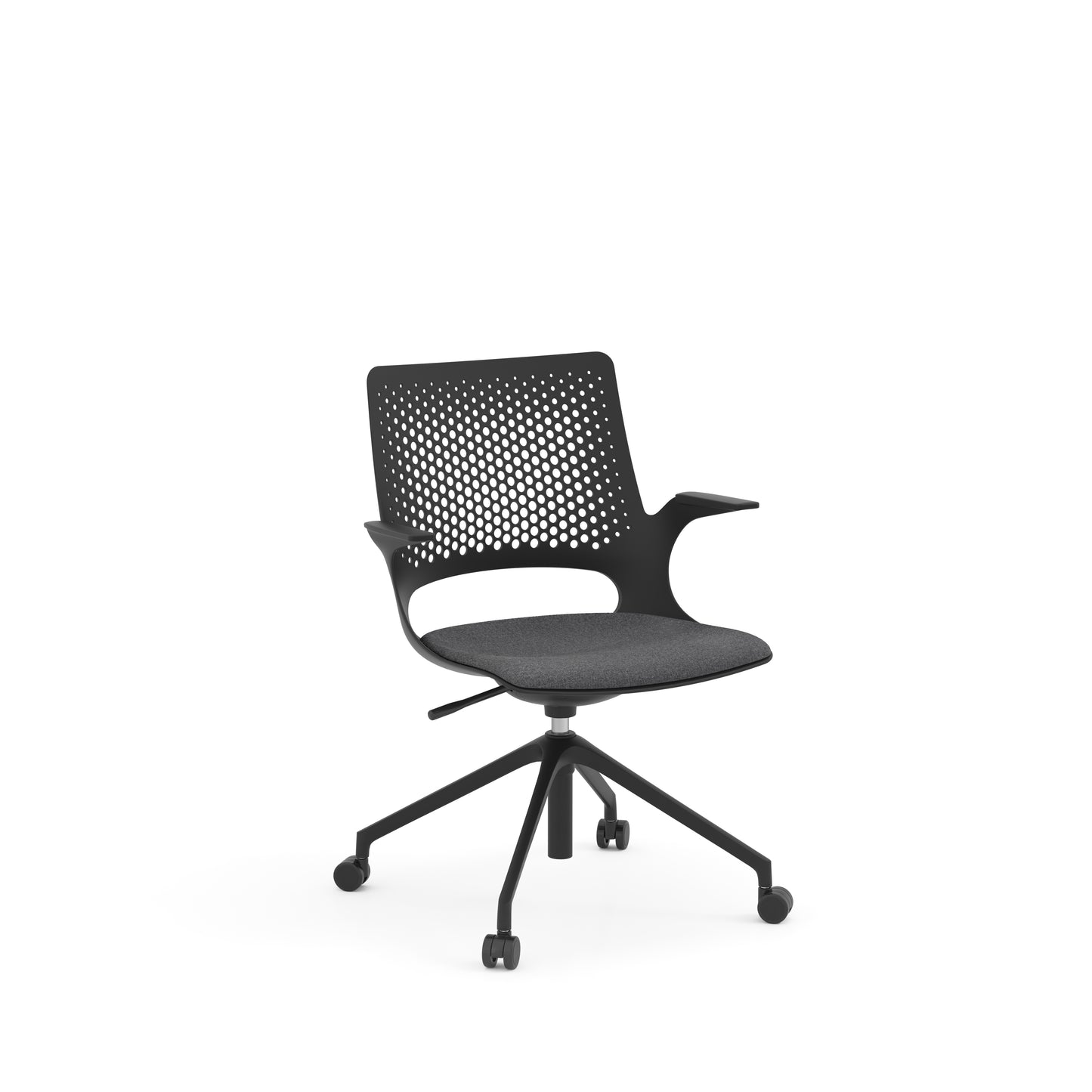 Konfurb Harmony Series Black Frame Medium Back Chair - 42121