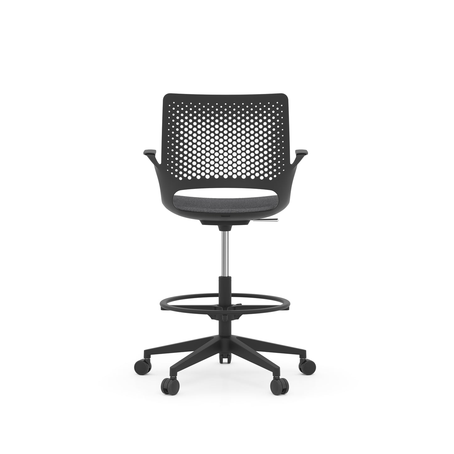 Konfurb Harmony Series Black Frame Medium Back Drafting Chair - 42141