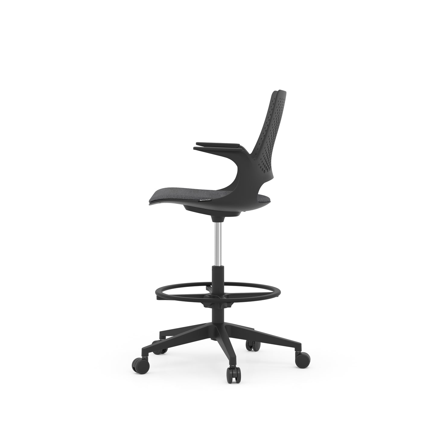 Konfurb Harmony Series Black Frame Medium Back Drafting Chair - 42141