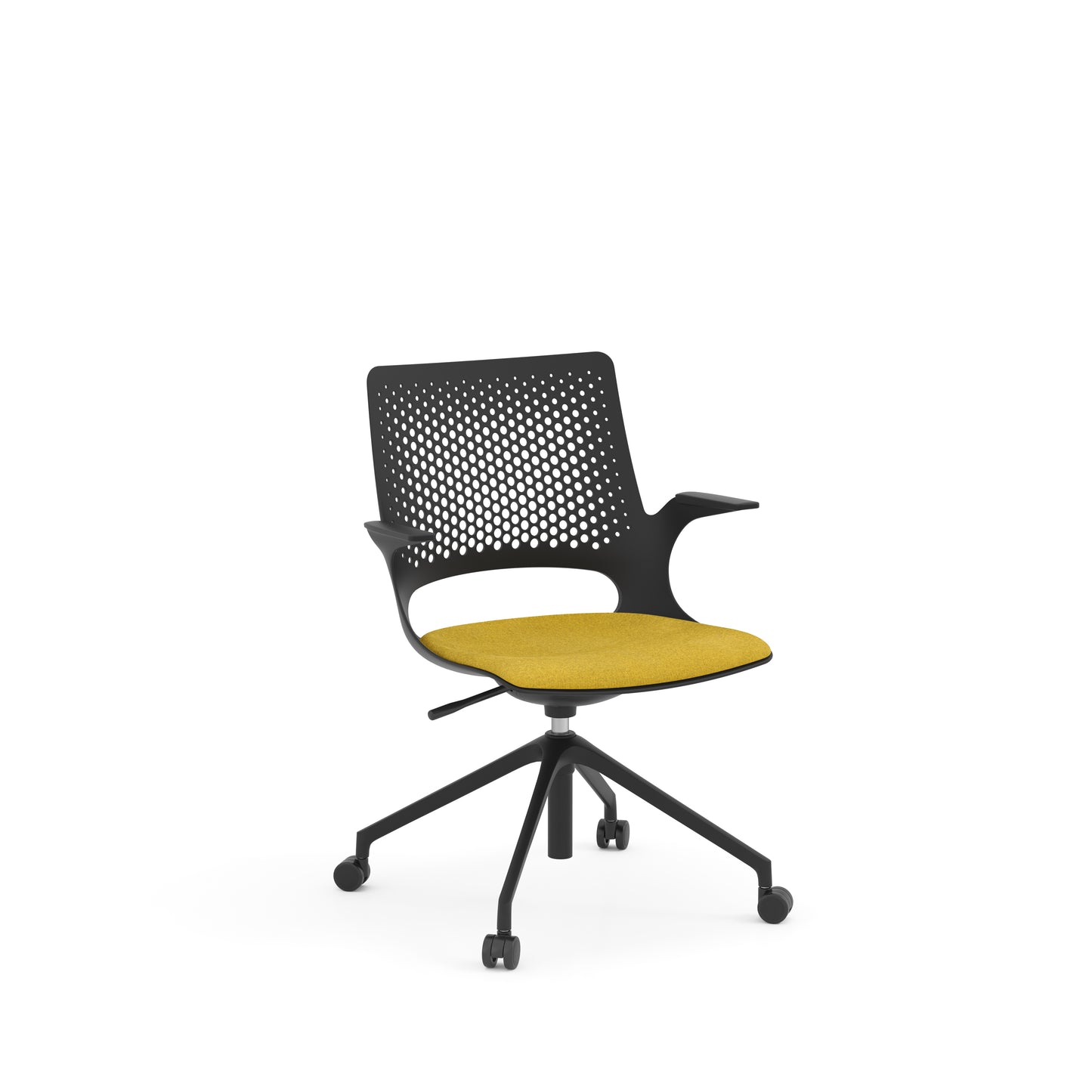 Konfurb Harmony Series Black Frame Medium Back Chair - 42121