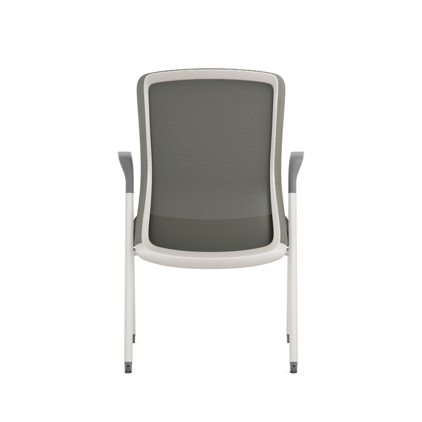 Fortis Series Mesh Back Guest Chair Charcoal Seat, White Frame and Gray - 5604