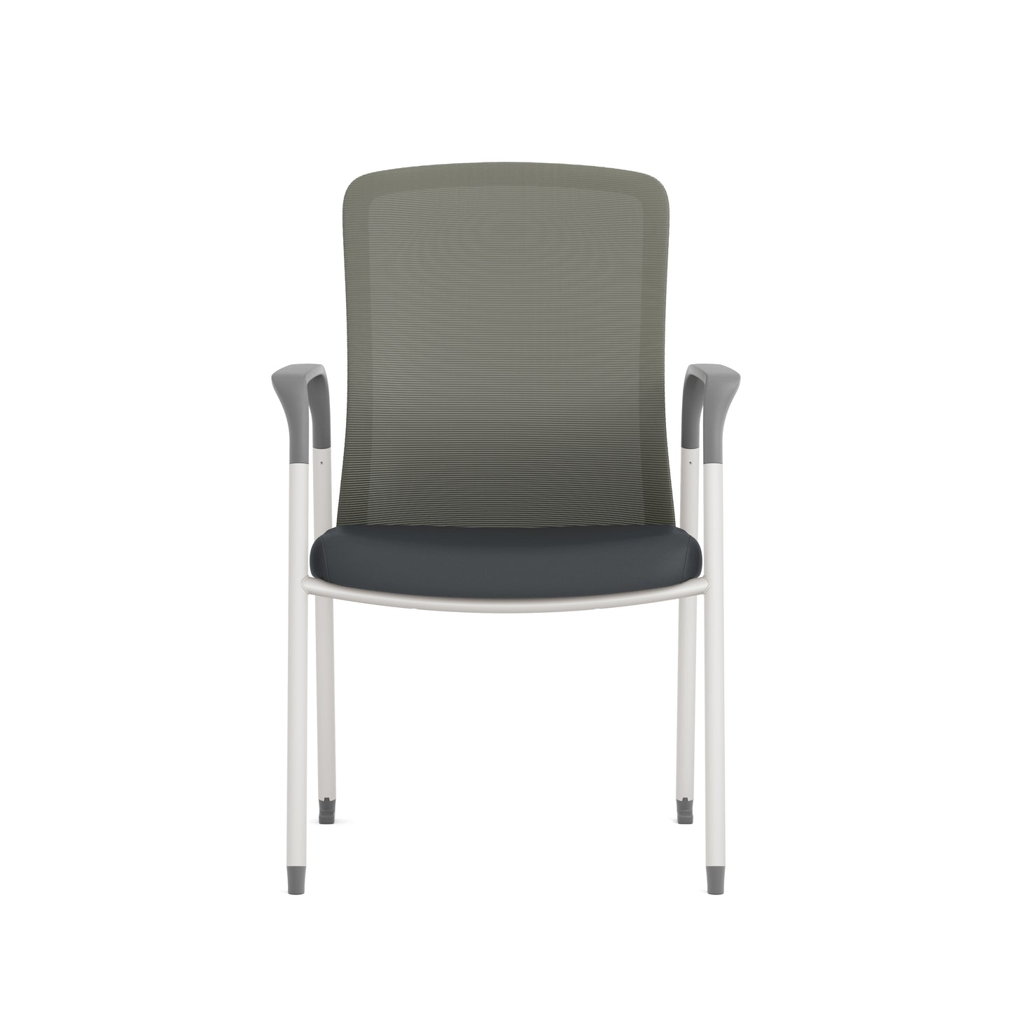 Fortis Series Mesh Back Guest Chair Charcoal Seat, White Frame and Gray - 5604