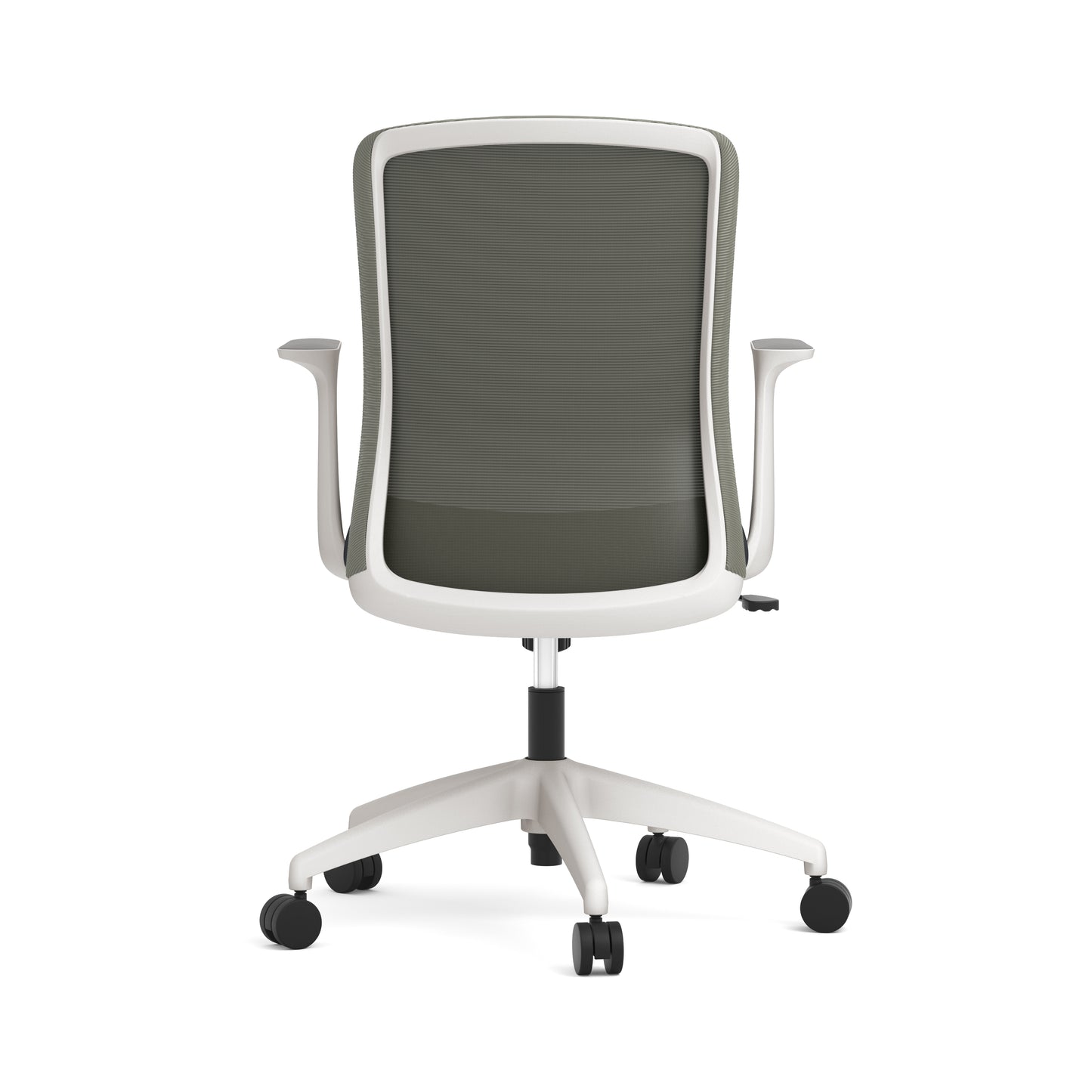 Fortis Series Mesh Back Swivel Chair Charcoal Seat, White Frame and Gray - 5621