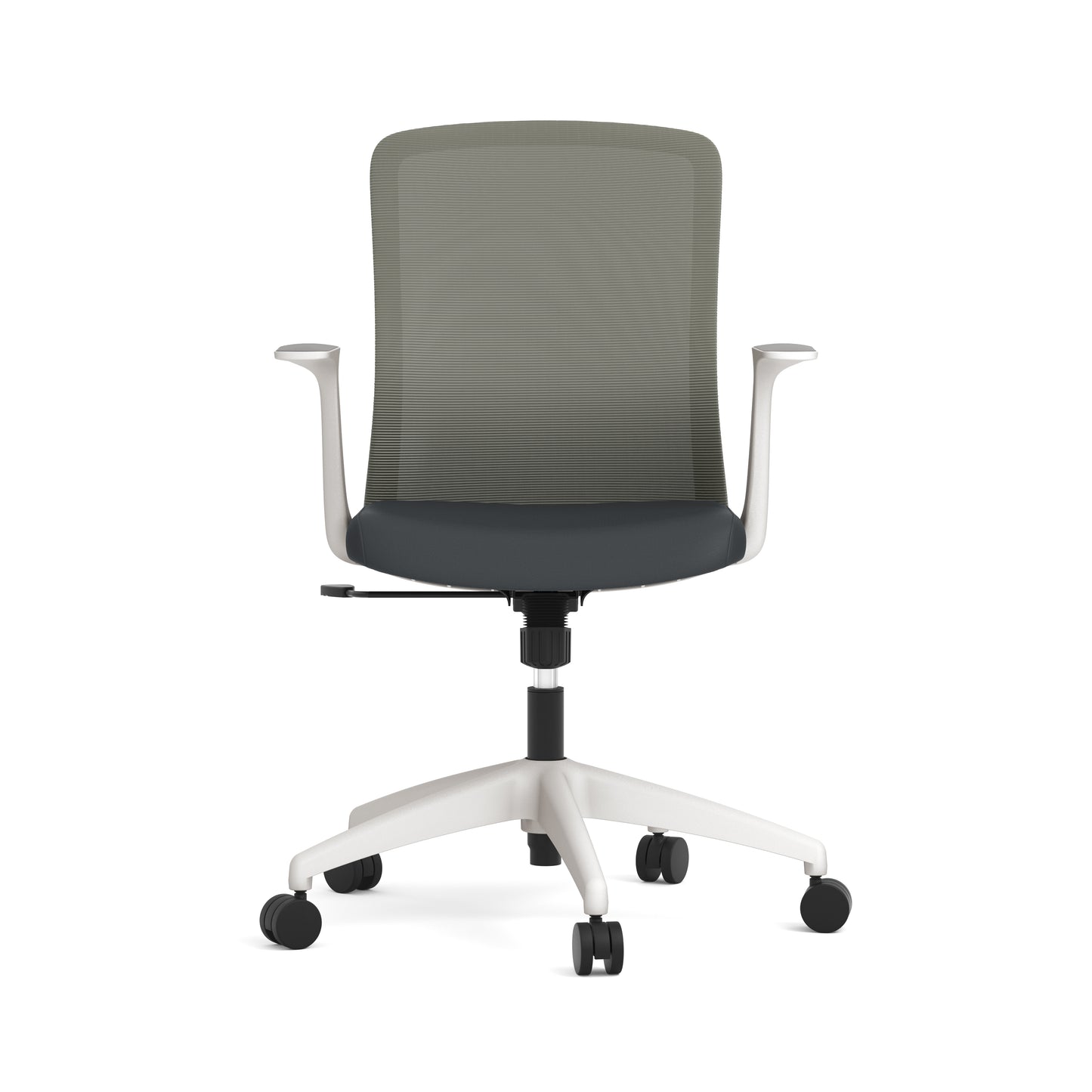 Fortis Series Mesh Back Swivel Chair Charcoal Seat, White Frame and Gray - 5621