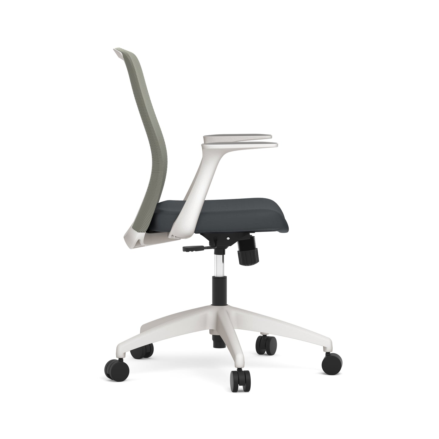Fortis Series Mesh Back Swivel Chair Charcoal Seat, White Frame and Gray - 5621