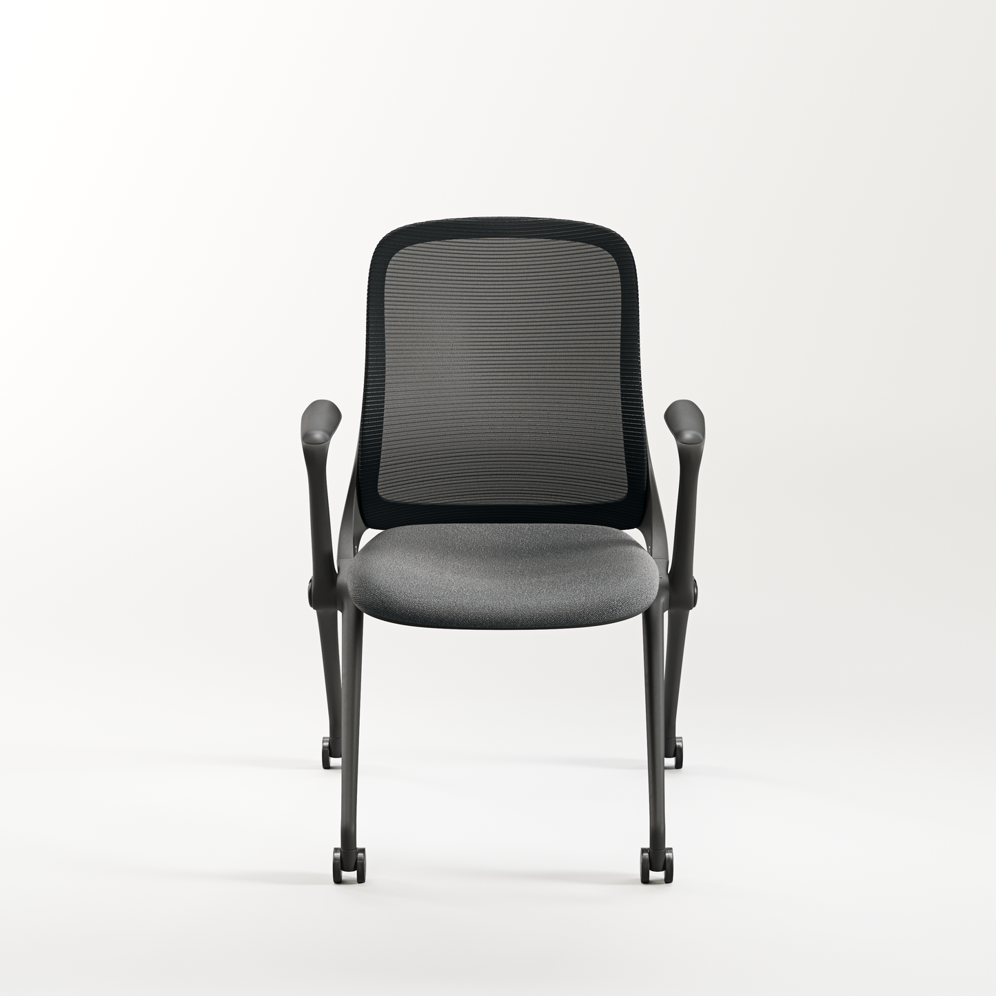 Era Nesting Flip Seat Guest Chair - Black or Gray - White or Black Frame - 61394
