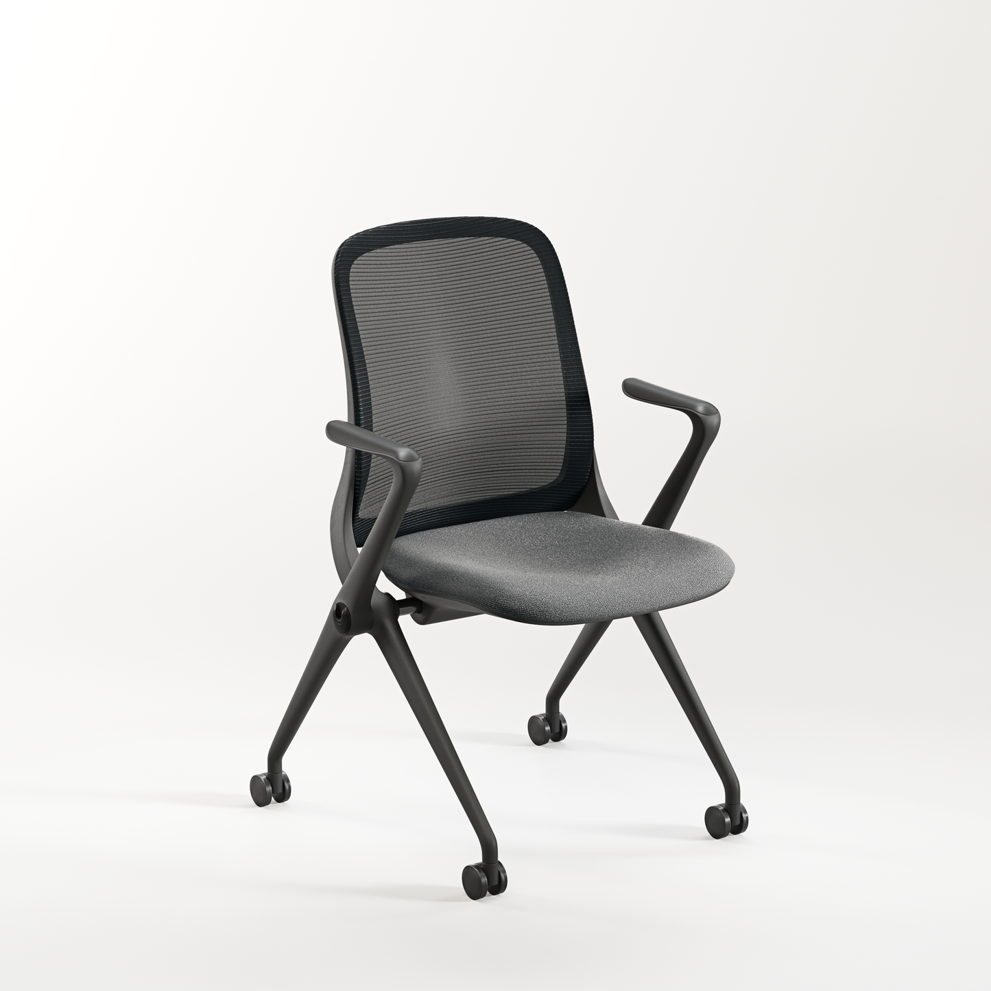 Era Nesting Flip Seat Guest Chair - Black or Gray - White or Black Frame - 61394