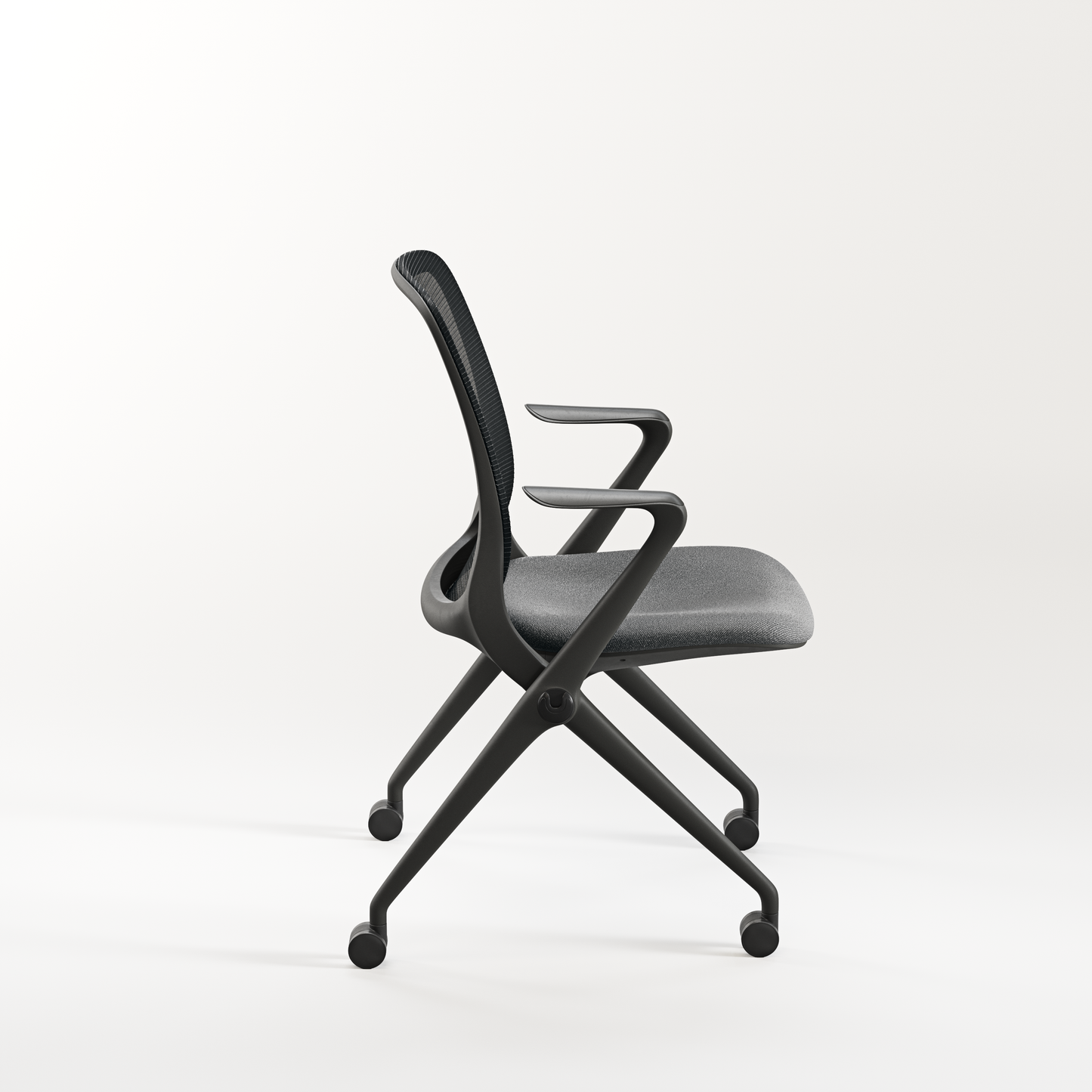 Era Nesting Flip Seat Guest Chair - Black or Gray - White or Black Frame - 61394